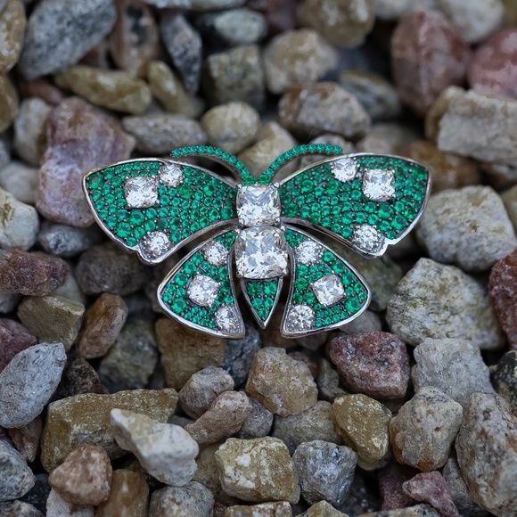Hand Made Green Butterfly Brooch